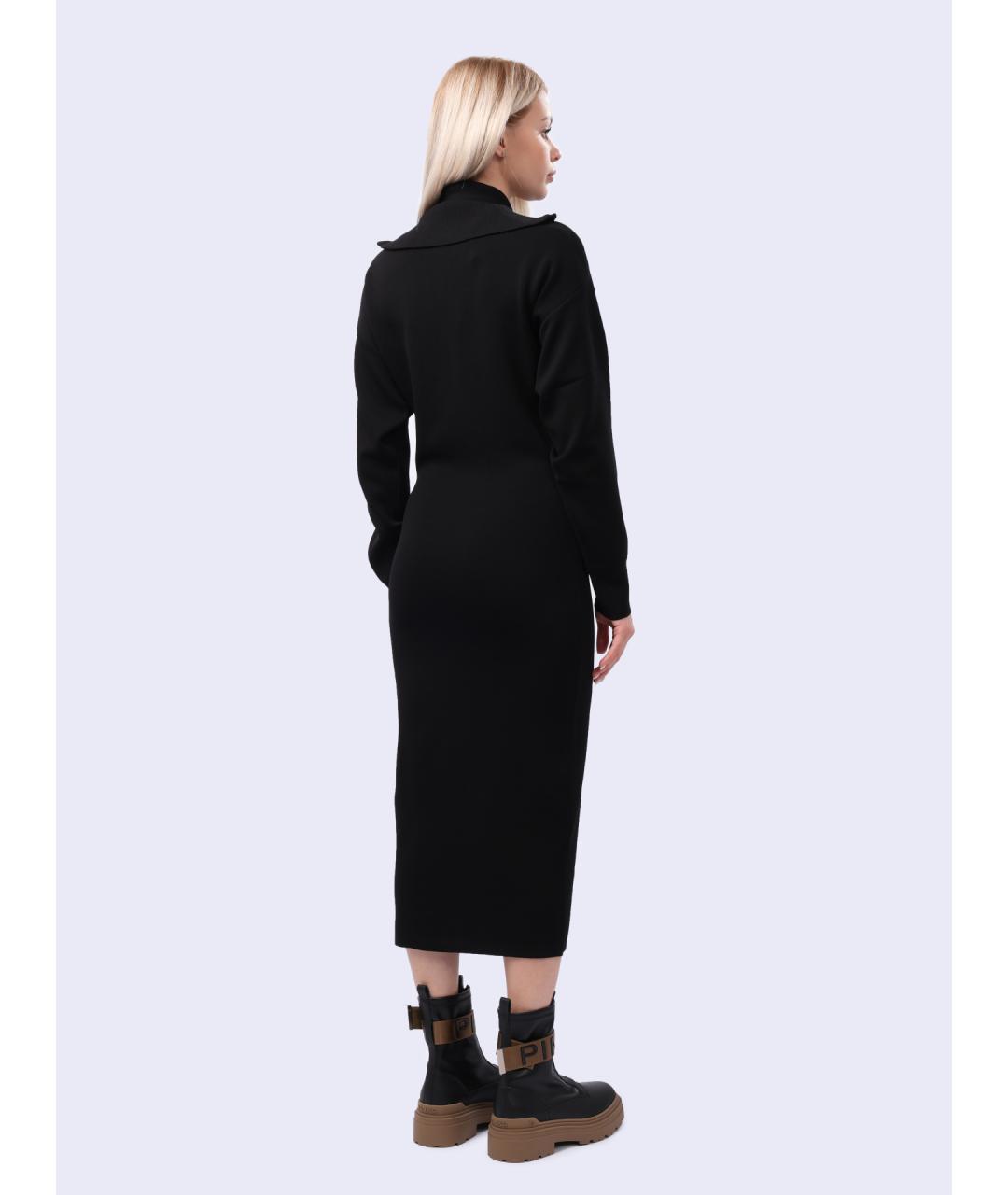 PINKO Черное вискозное повседневное платье, фото 6