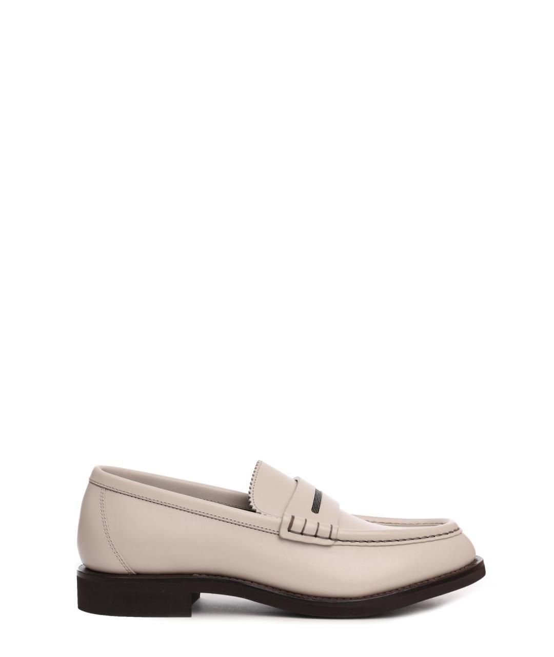 BRUNELLO CUCINELLI Белые кожаные лоферы, фото 1