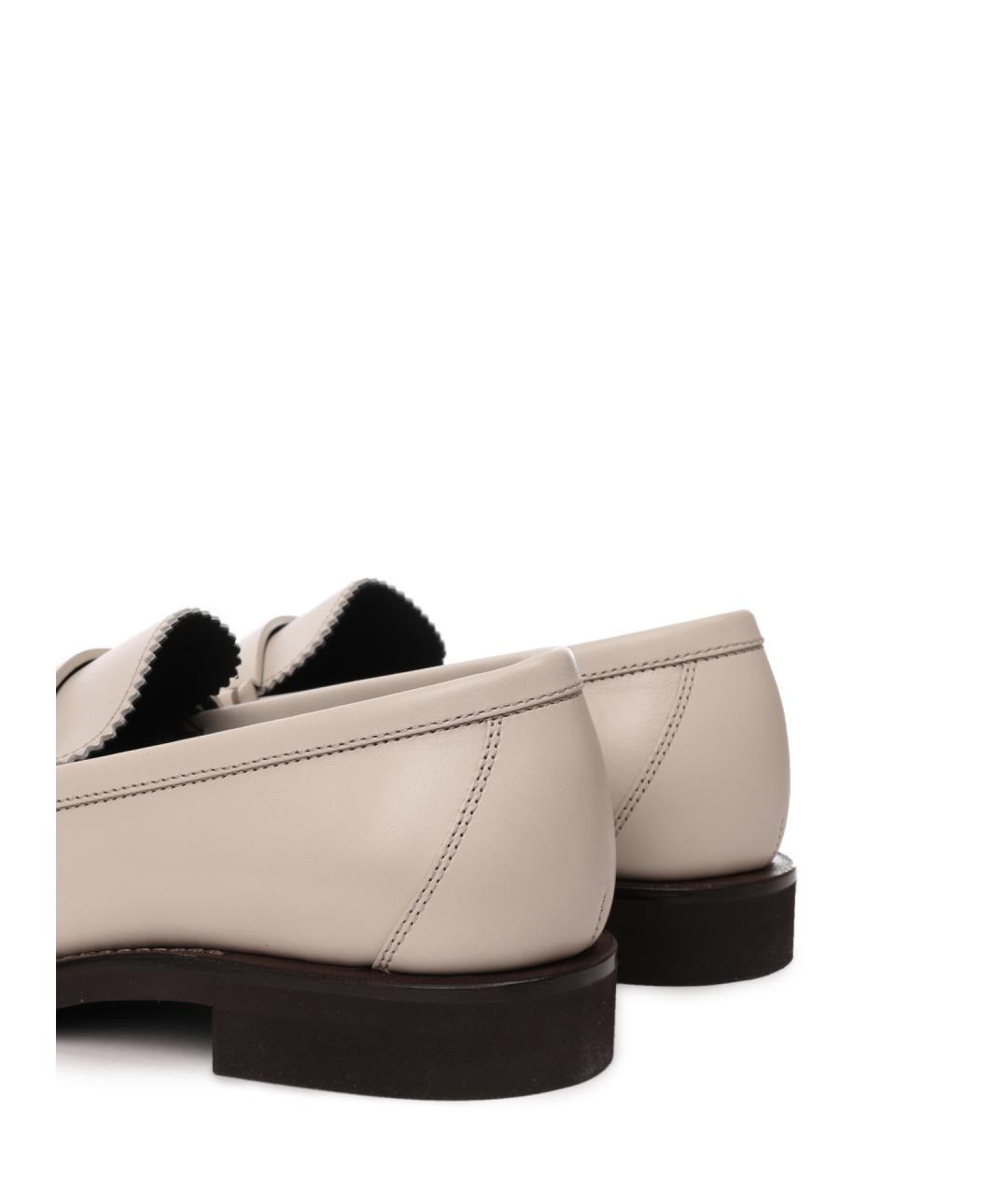 BRUNELLO CUCINELLI Белые кожаные лоферы, фото 6