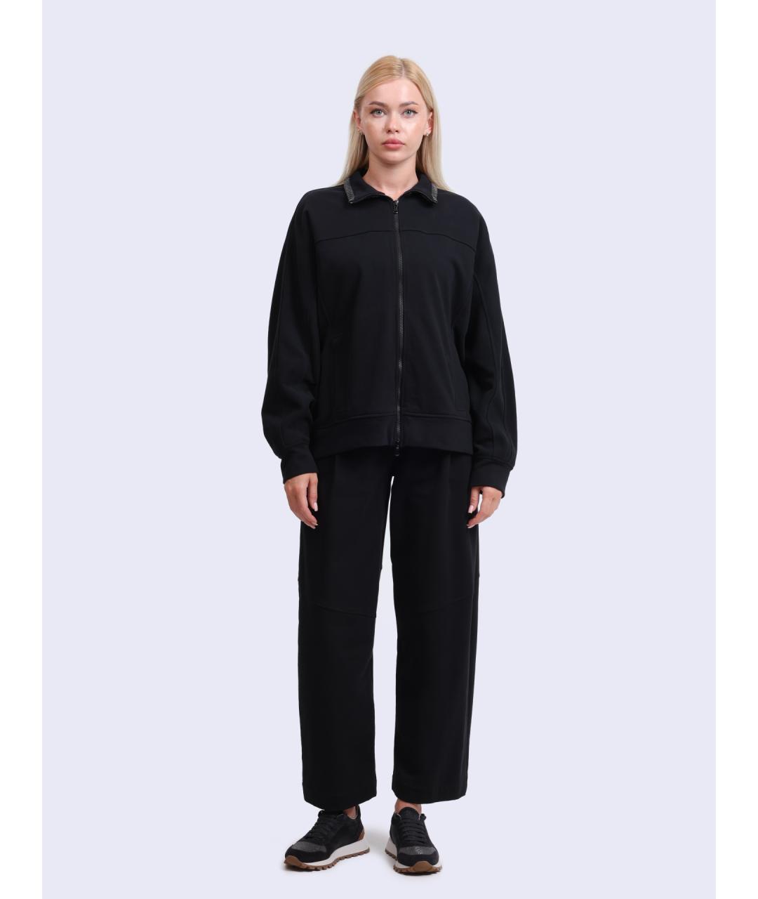 BRUNELLO CUCINELLI Черные прямые брюки, фото 2