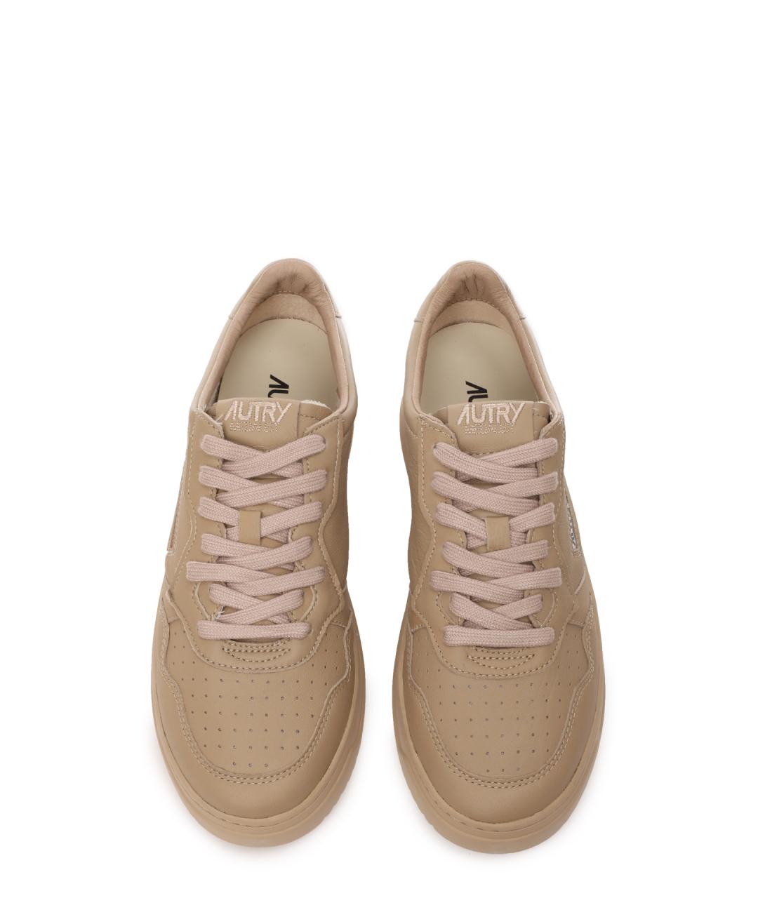 AUTRY Бежевые кожаные низкие кроссовки / кеды, фото 5