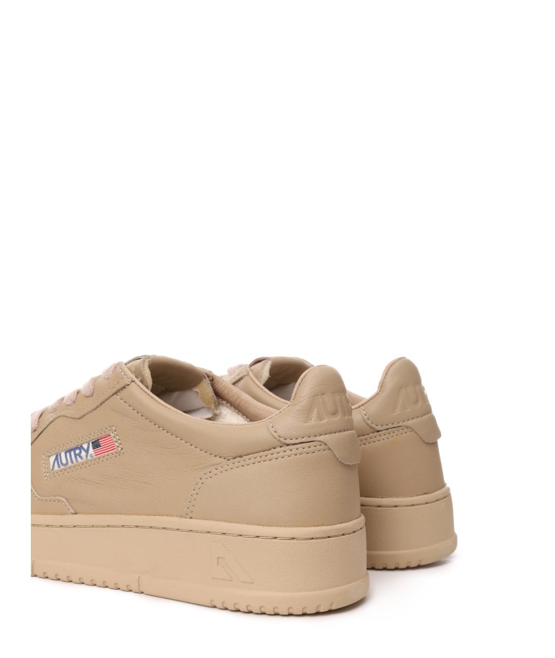 AUTRY Бежевые кожаные низкие кроссовки / кеды, фото 6