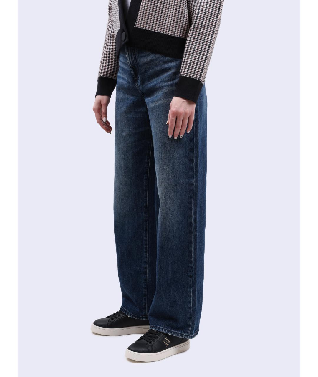 ARMANI EXCHANGE Синие хлопковые прямые джинсы, фото 3