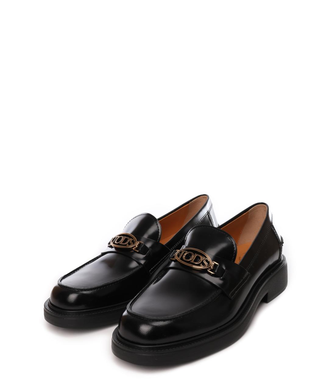 TOD'S Черные кожаные лоферы, фото 3
