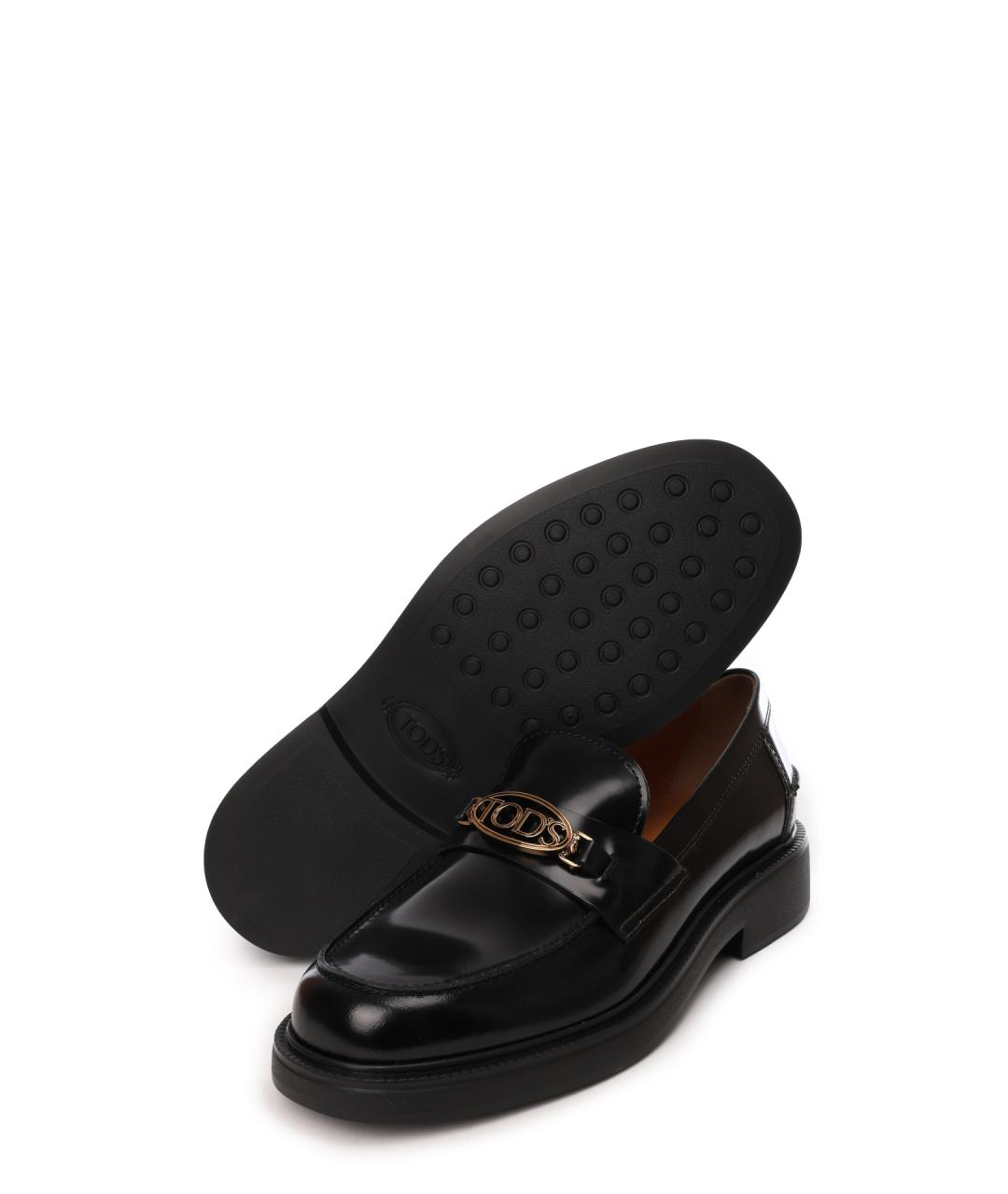 TOD'S Черные кожаные лоферы, фото 5