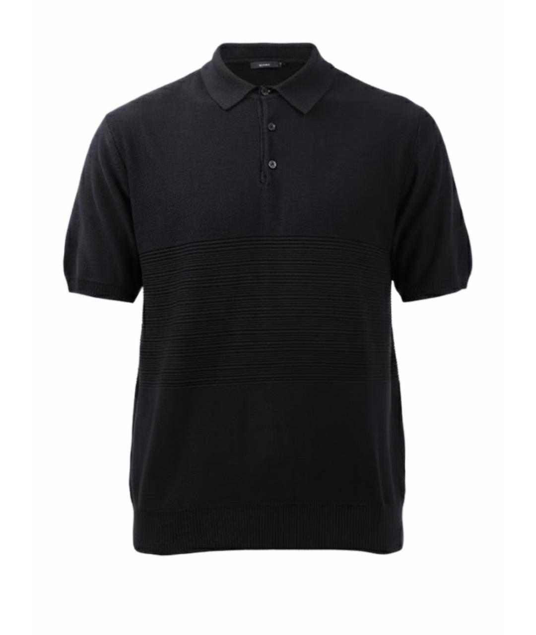 ARMANI EXCHANGE Черное хлопковое поло с коротким рукавом, фото 1