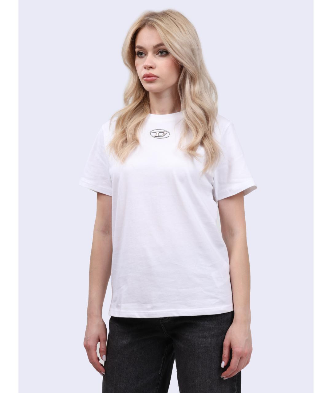 DIESEL Белая хлопковая футболка, фото 3