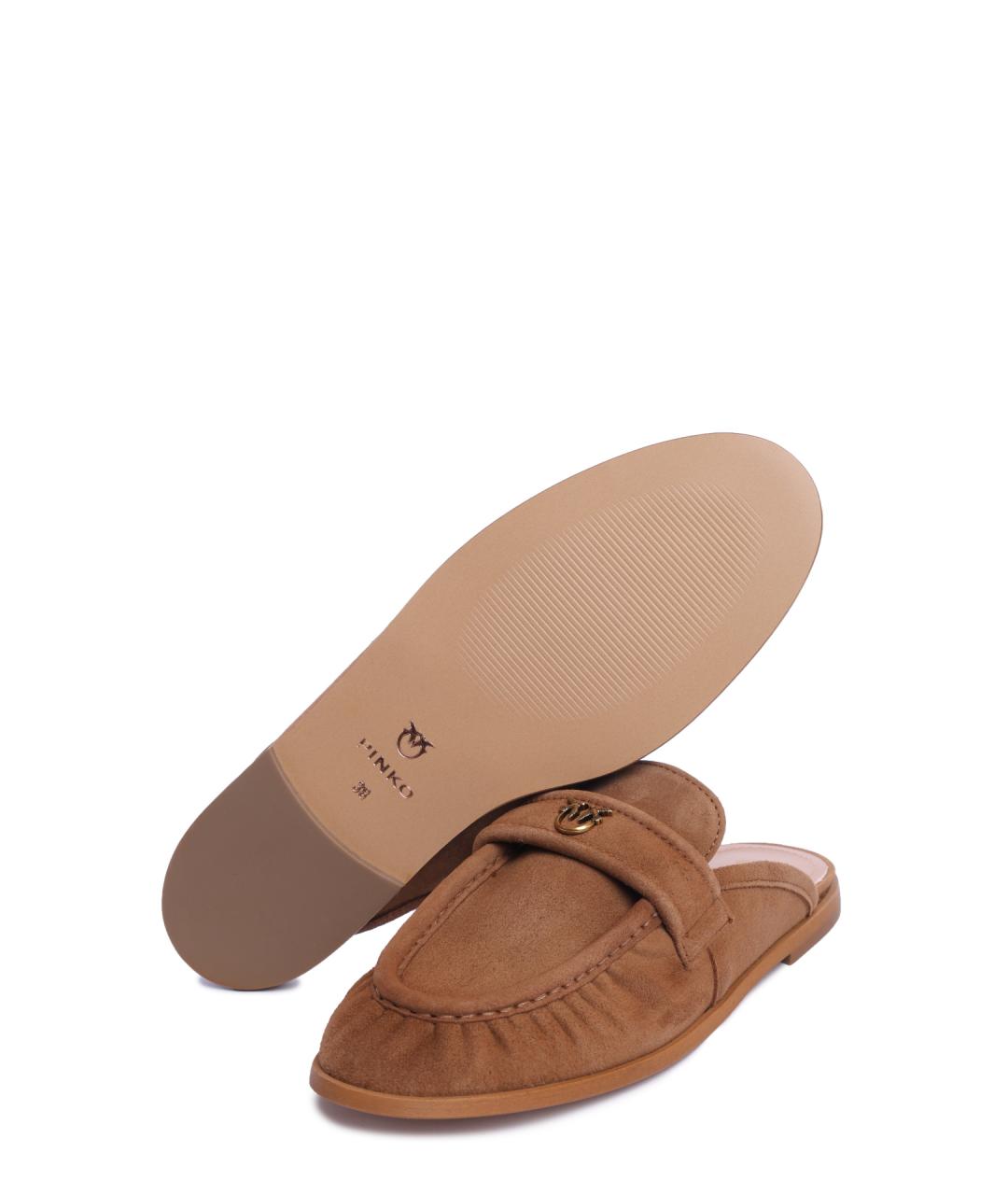 PINKO Коричневые замшевые сабо, фото 4