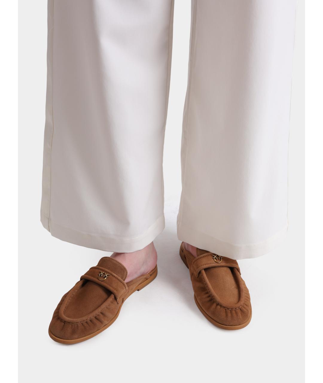 PINKO Коричневые замшевые сабо, фото 6