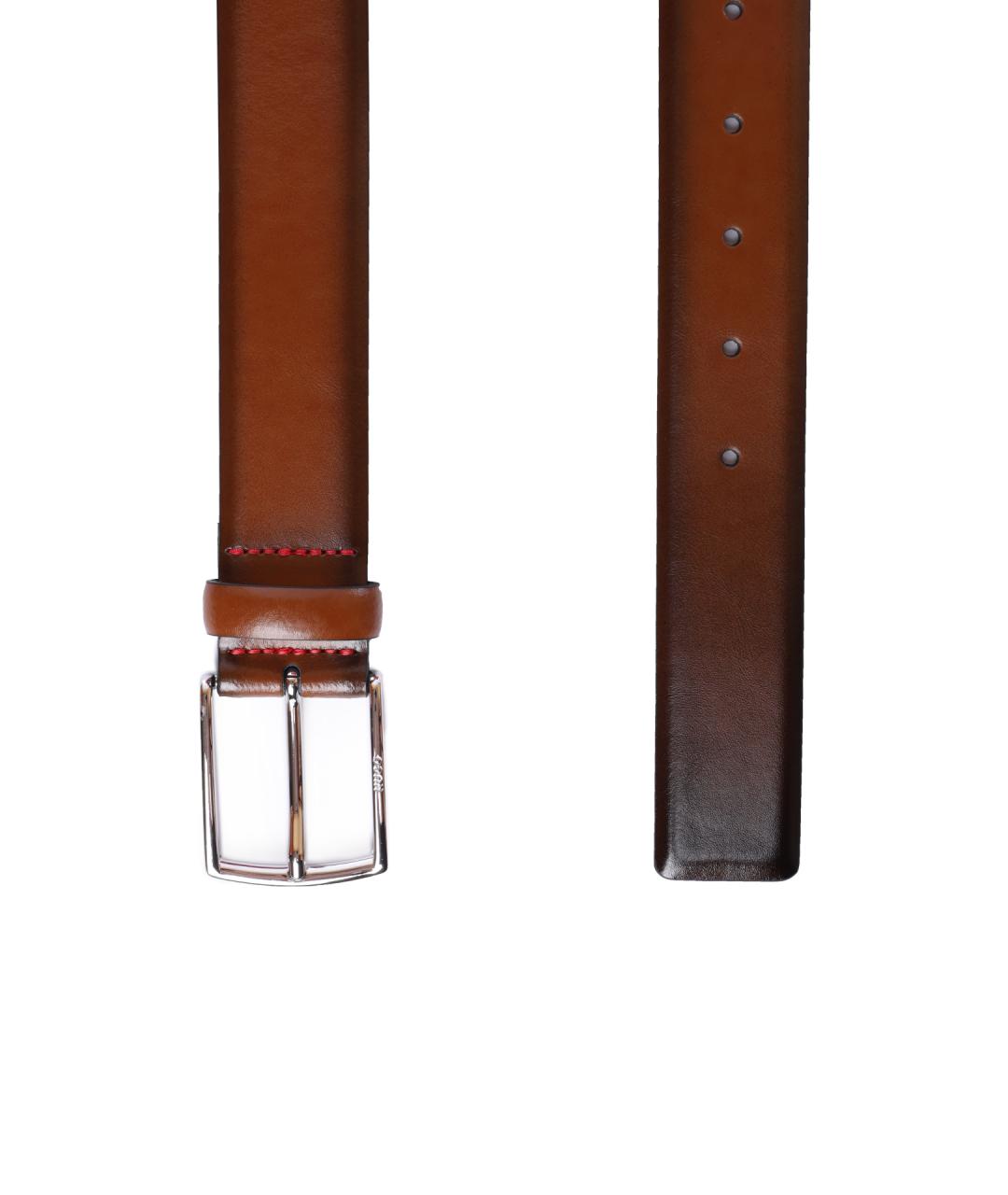 HUGO Коричневый кожаный ремень, фото 2