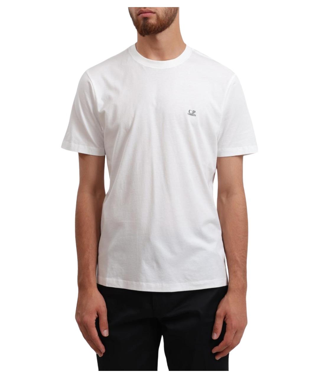 CP COMPANY Белая хлопковая футболка, фото 1