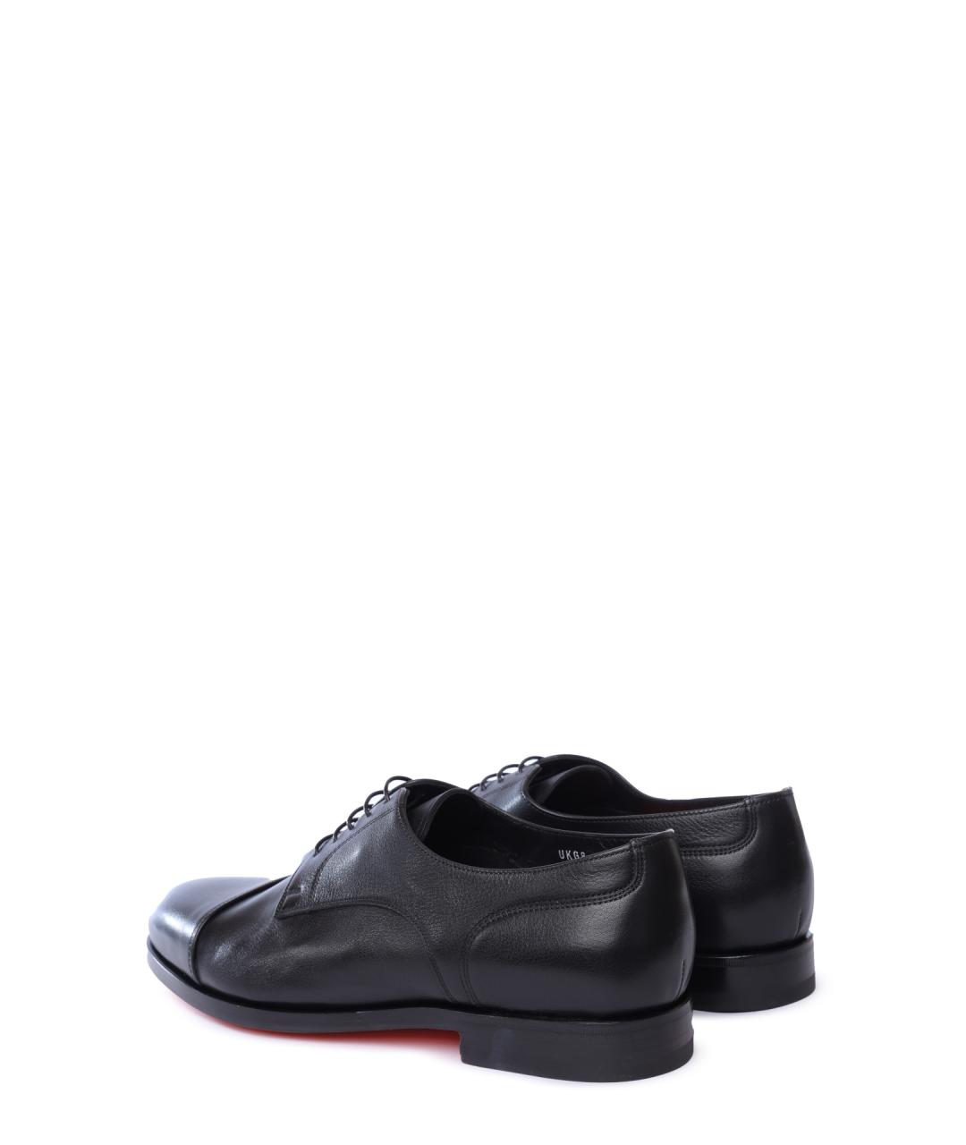 SANTONI Черные кожаные туфли, фото 5