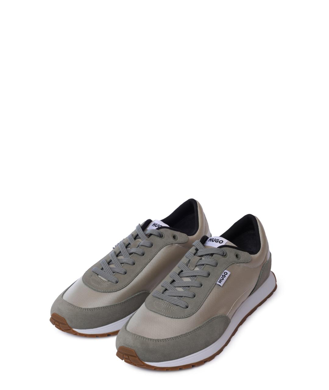 HUGO Зеленые текстильные низкие кроссовки / кеды, фото 2