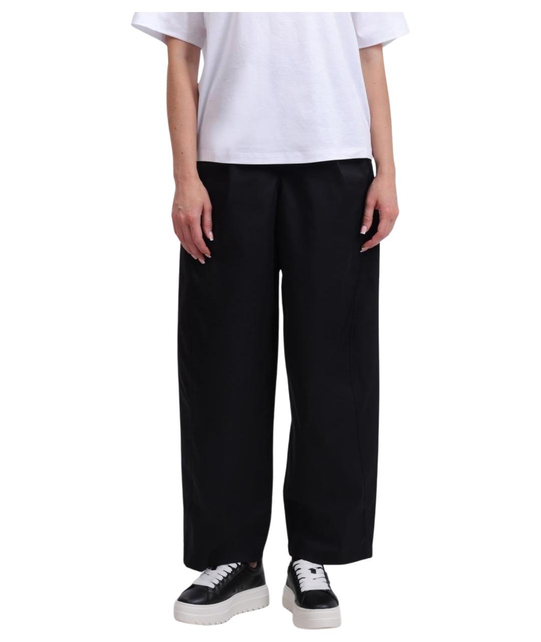 HERNO Черные полиэстеровые прямые брюки, фото 1