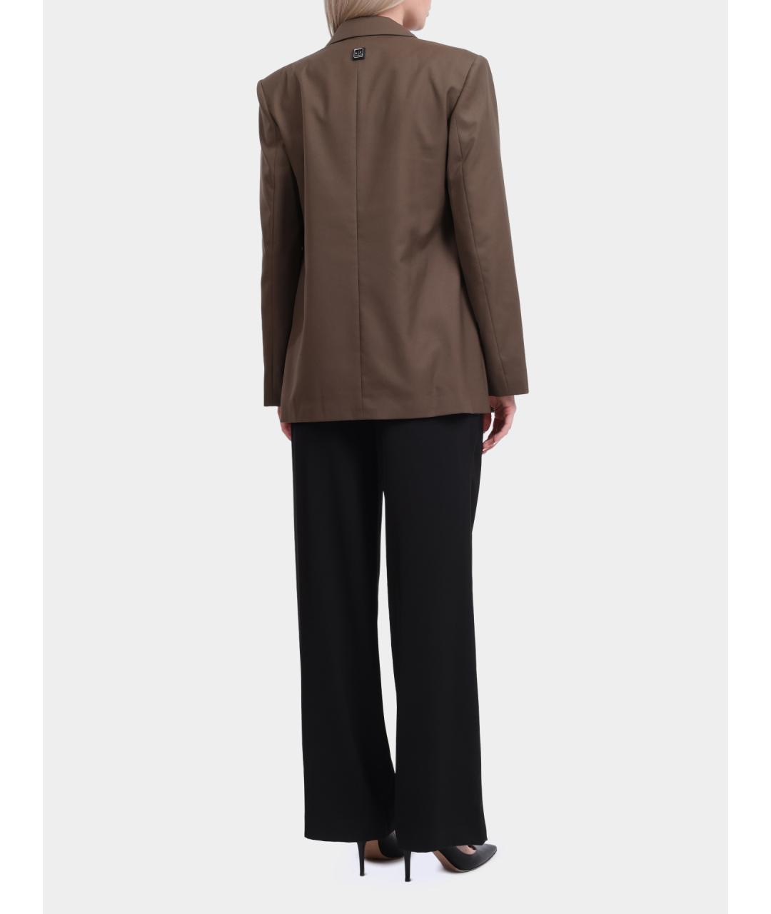 ARMANI EXCHANGE Коричневый полиэстеровый жакет/пиджак, фото 6