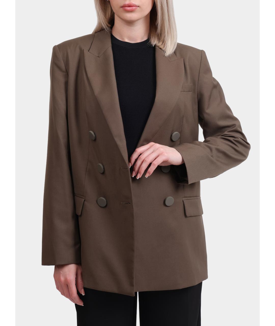 ARMANI EXCHANGE Коричневый полиэстеровый жакет/пиджак, фото 2