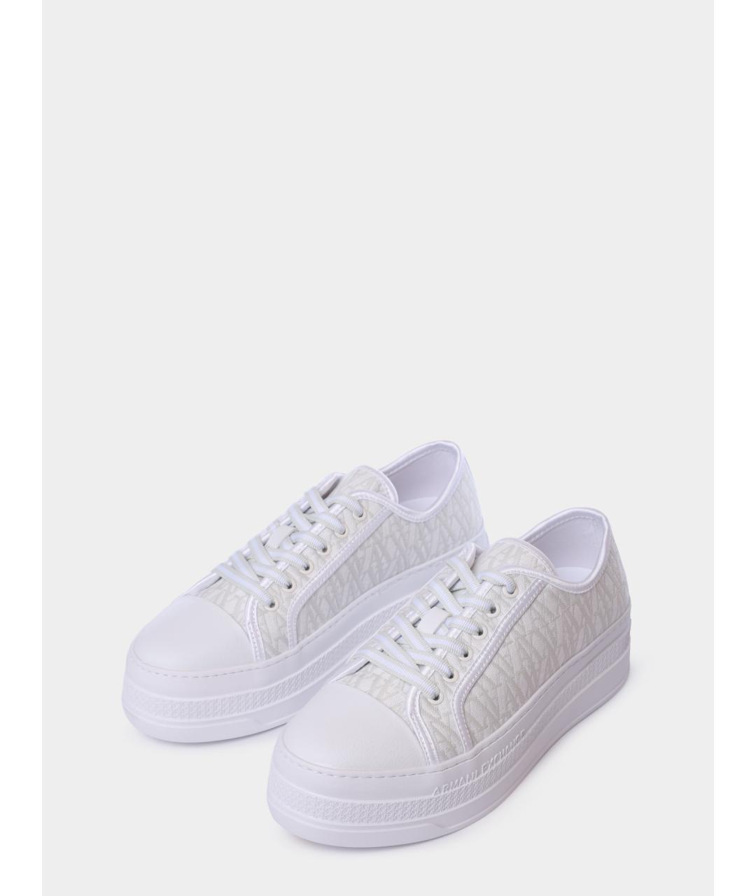 ARMANI EXCHANGE Белые текстильные кеды, фото 2