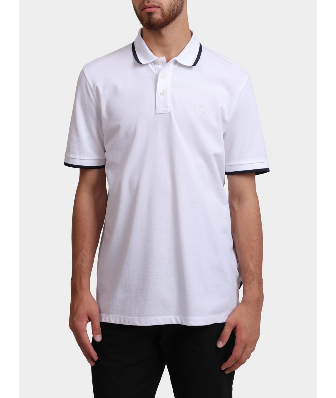 HUGO BOSS Белое хлопковое поло с коротким рукавом, фото 5