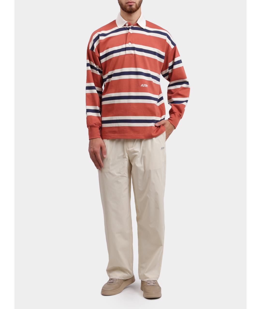 AUTRY Красное хлопковое поло с длинным рукавом, фото 2