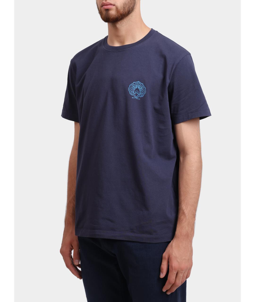 ETRO Синяя хлопковая футболка, фото 3