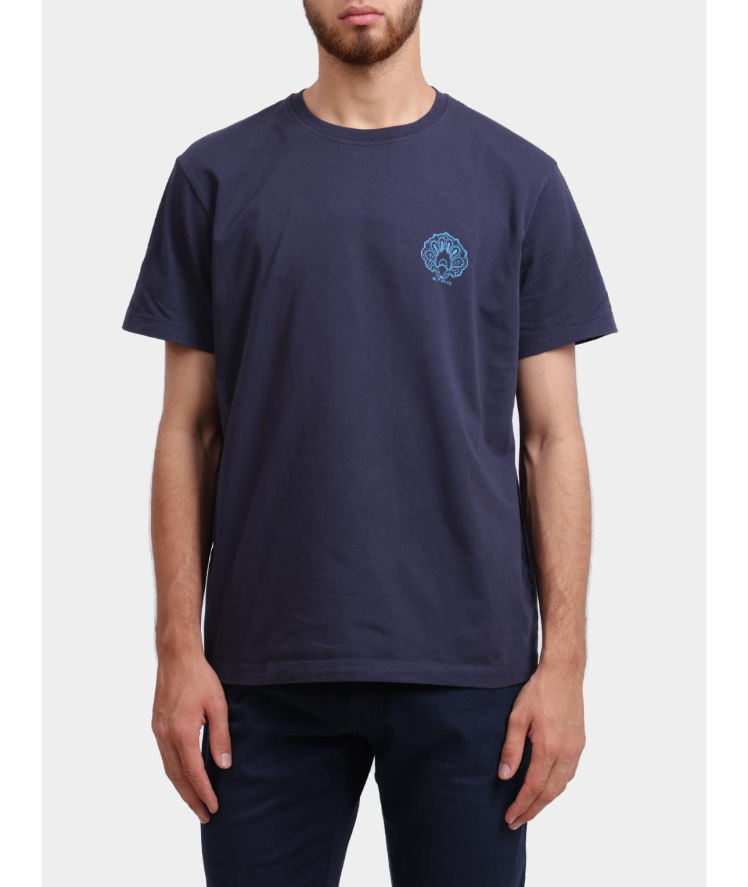 ETRO Синяя хлопковая футболка, фото 5