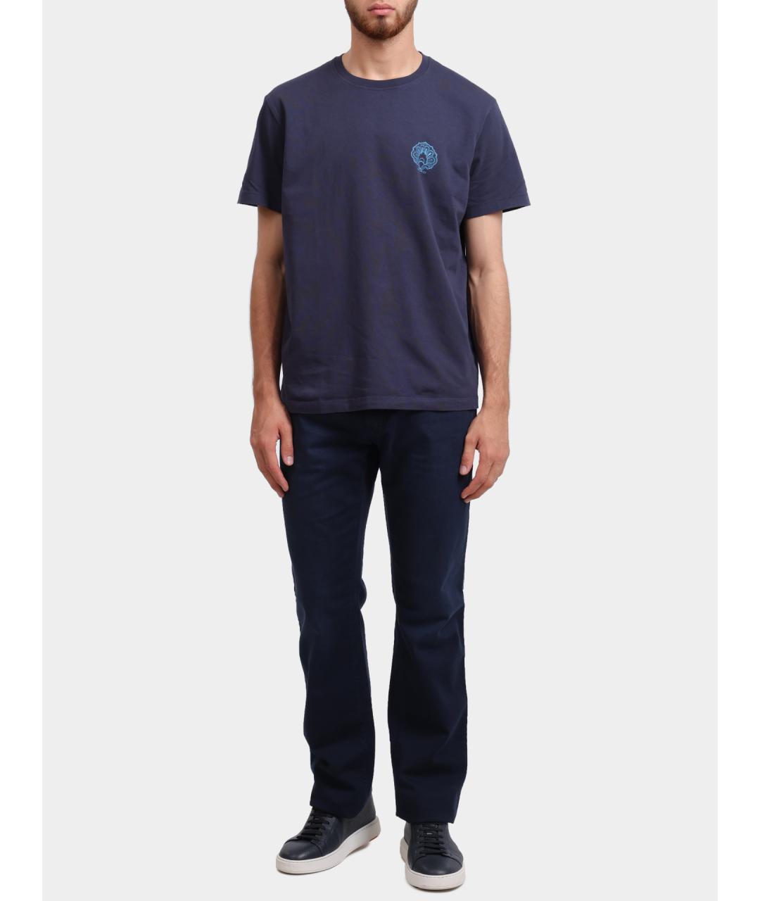 ETRO Синяя хлопковая футболка, фото 2