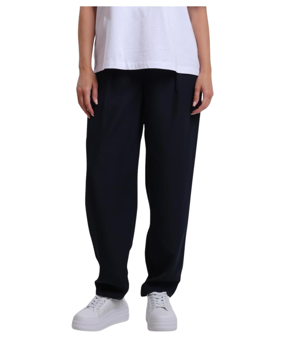 ARMANI EXCHANGE Темно-синие полиэстеровые прямые брюки, фото 1