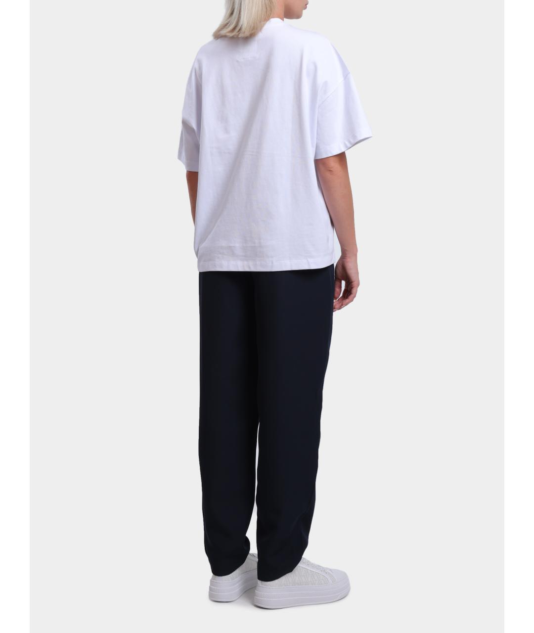 ARMANI EXCHANGE Темно-синие полиэстеровые прямые брюки, фото 5