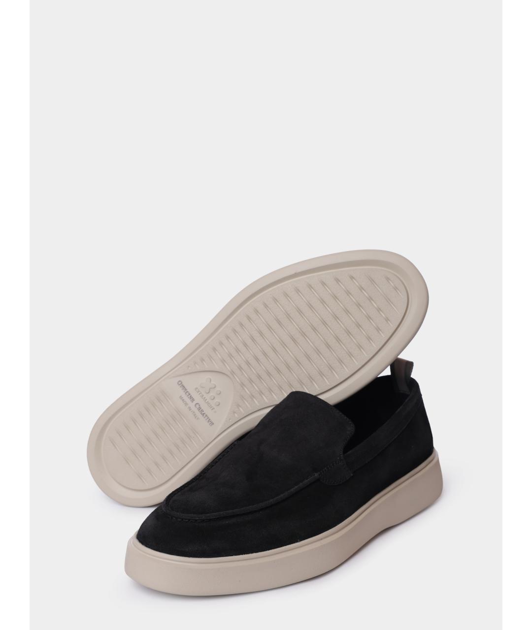 OFFICINE CREATIVE Черные замшевые лоферы, фото 4