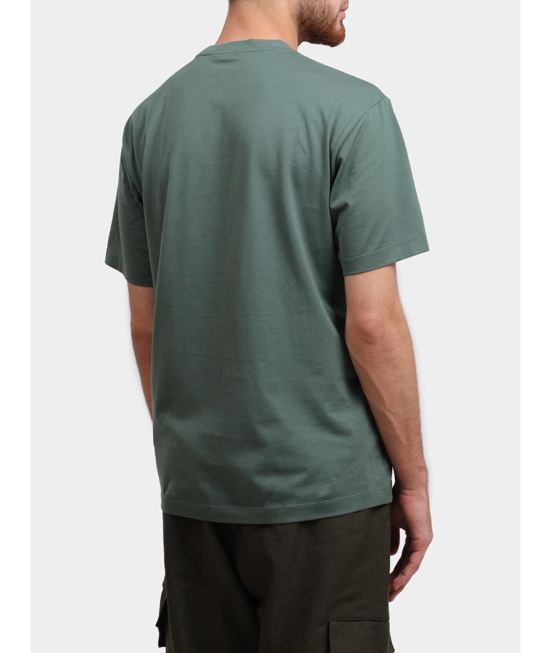 Y-3 Зеленая хлопковая футболка, фото 4