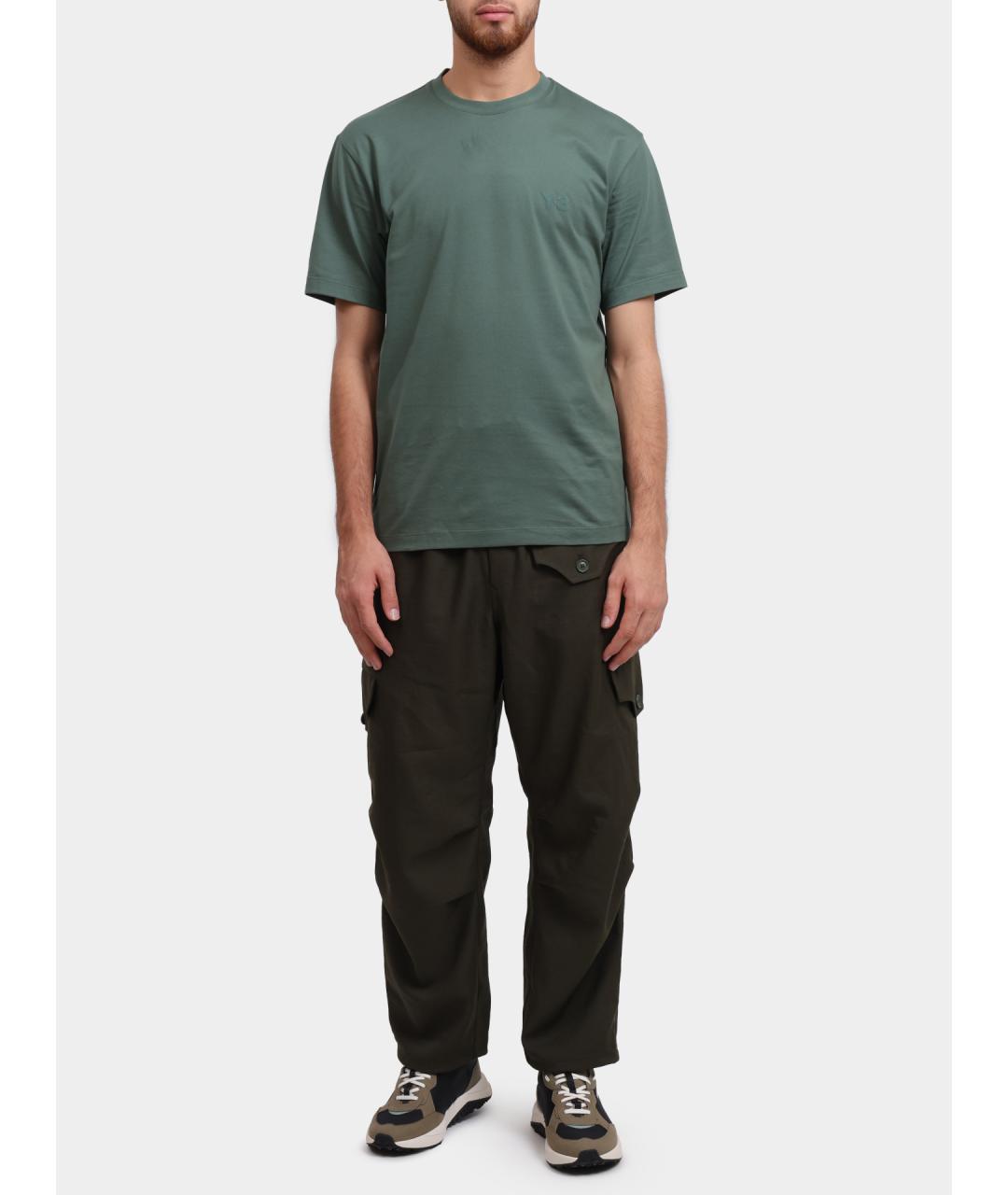Y-3 Зеленая хлопковая футболка, фото 2