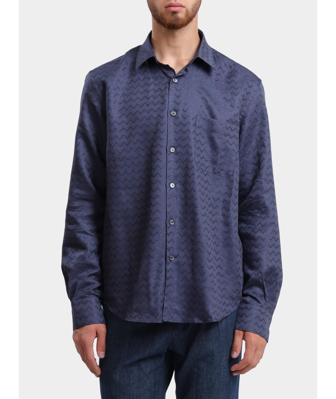 MISSONI Синяя хлопковая кэжуал рубашка, фото 6