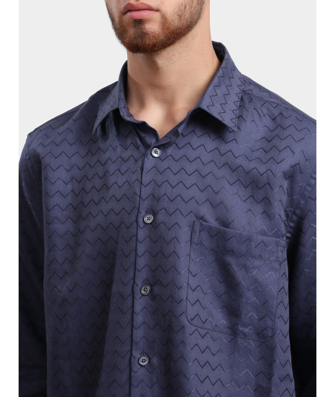 MISSONI Синяя хлопковая кэжуал рубашка, фото 3