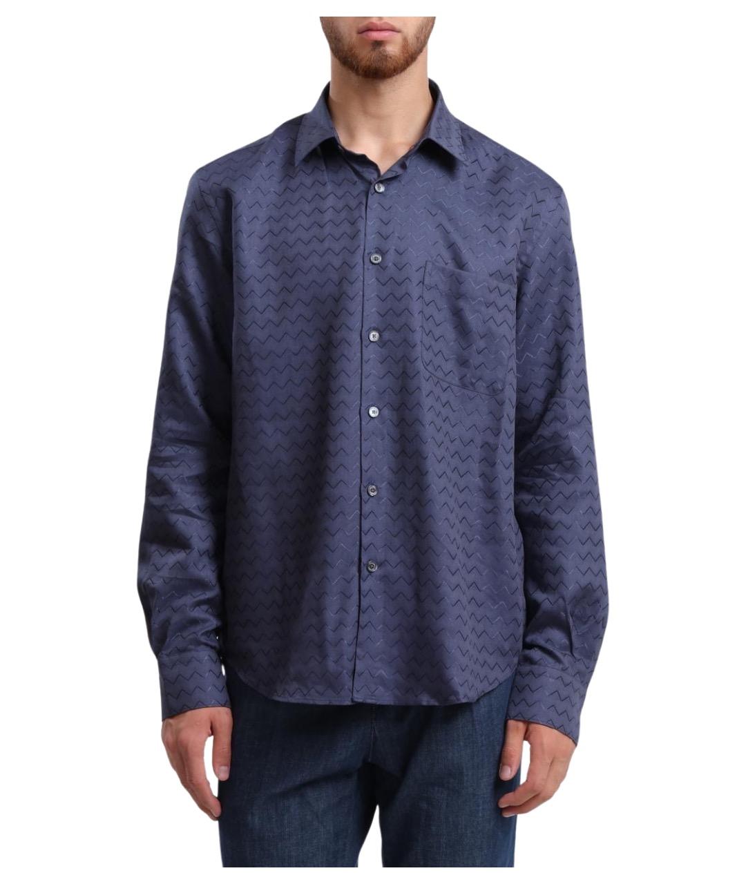 MISSONI Синяя хлопковая кэжуал рубашка, фото 1