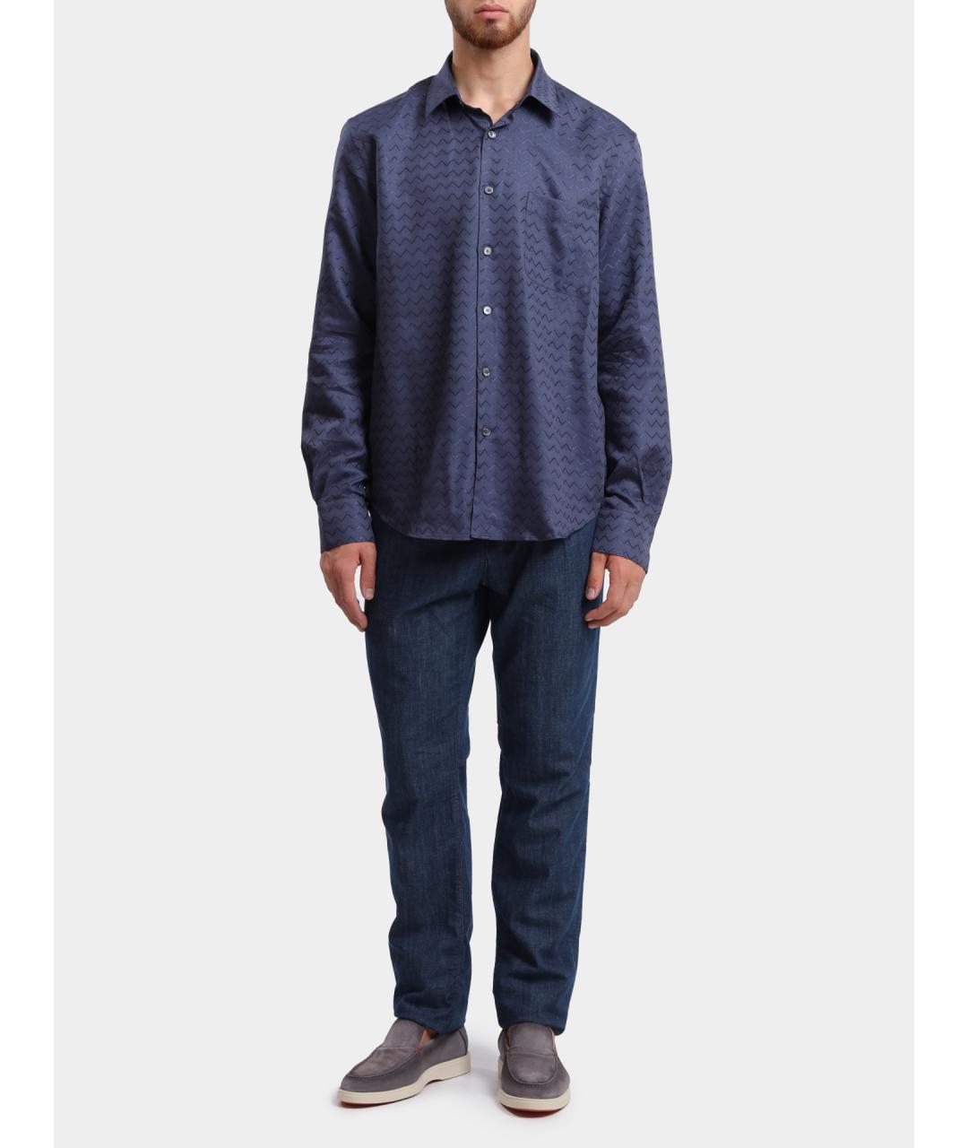 MISSONI Синяя хлопковая кэжуал рубашка, фото 2