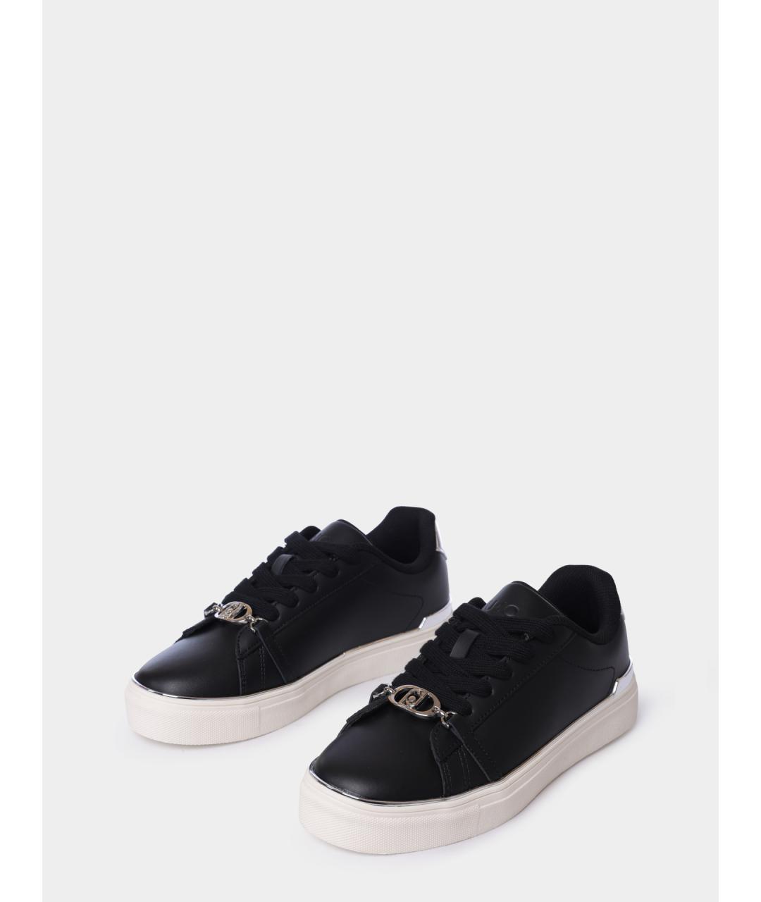 LIU JO Черные кожаные кеды, фото 2