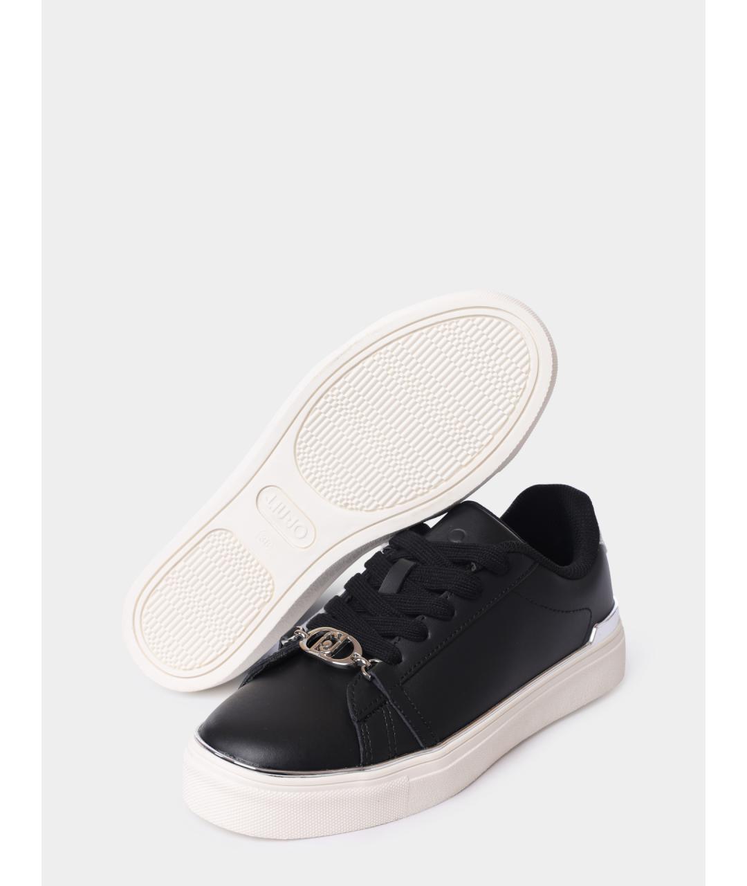 LIU JO Черные кожаные кеды, фото 4