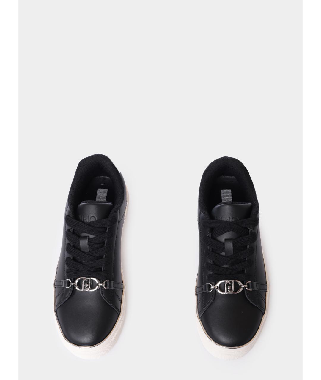 LIU JO Черные кожаные кеды, фото 3