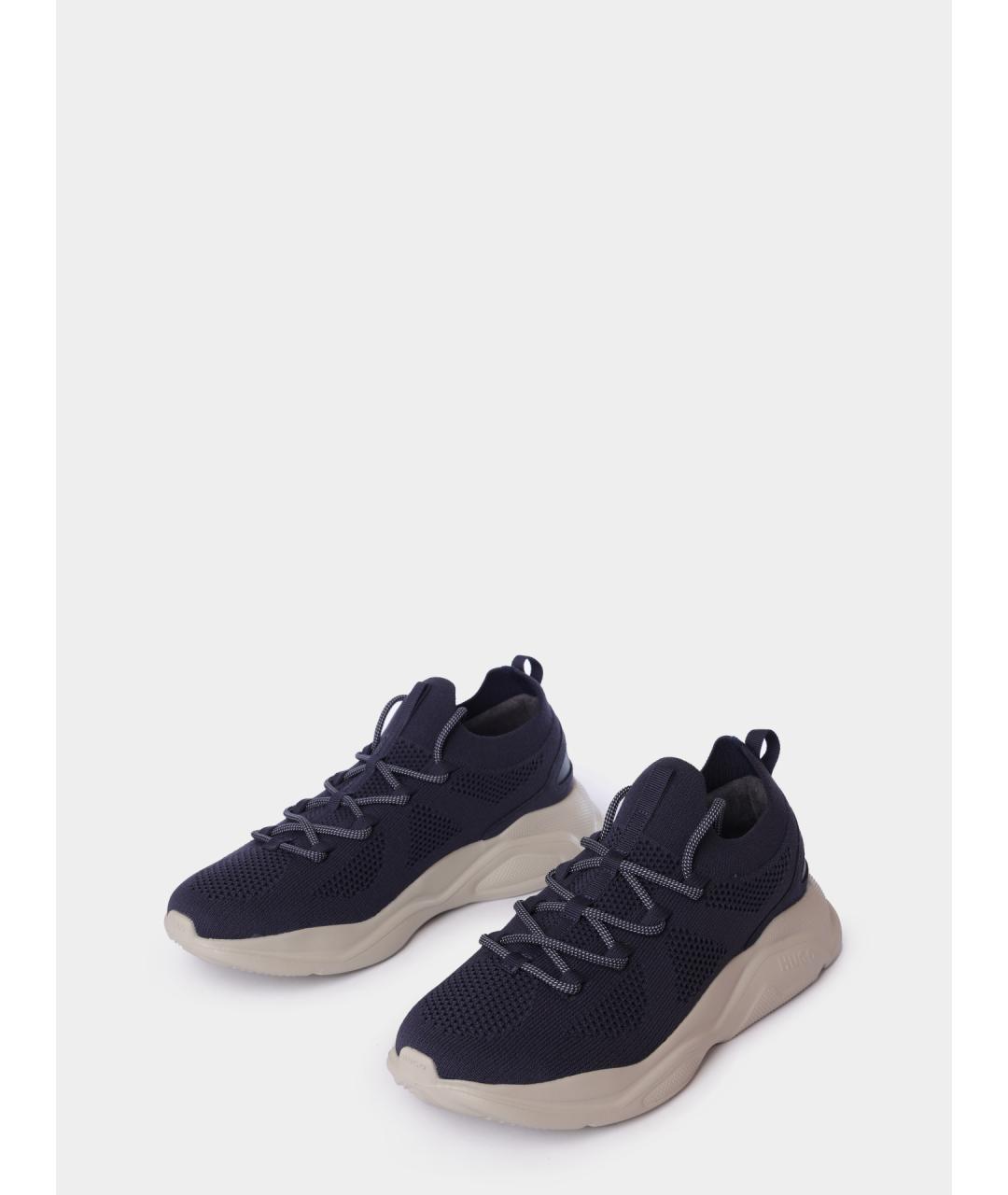 HUGO Синие текстильные высокие кроссовки / кеды, фото 2