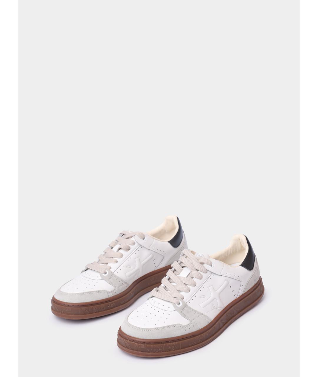 PREMIATA Белые кожаные низкие кроссовки / кеды, фото 2