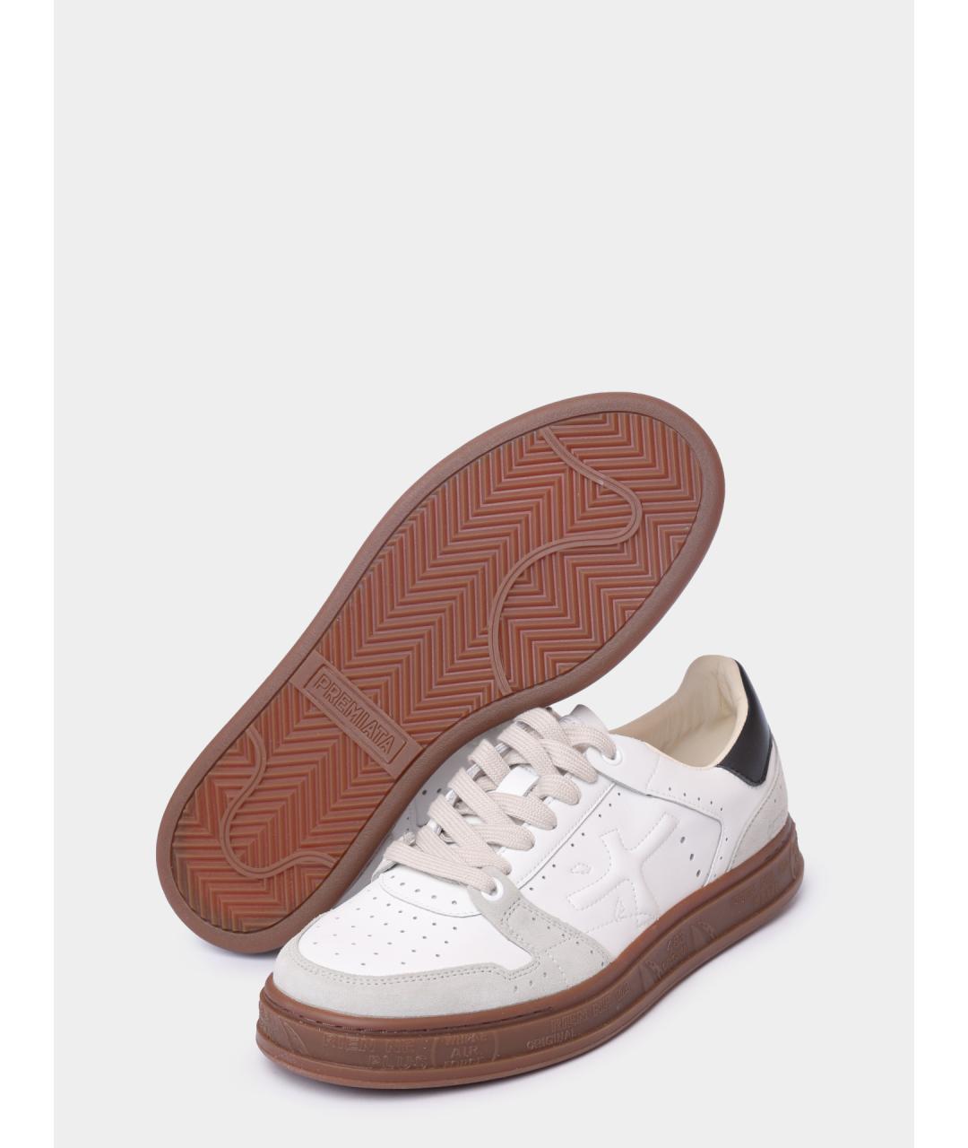 PREMIATA Белые кожаные низкие кроссовки / кеды, фото 4