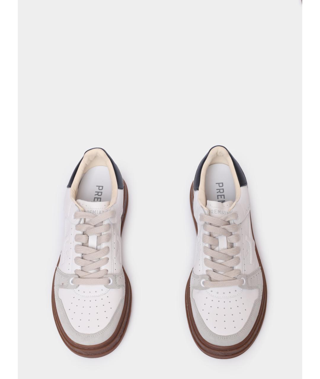 PREMIATA Белые кожаные низкие кроссовки / кеды, фото 3