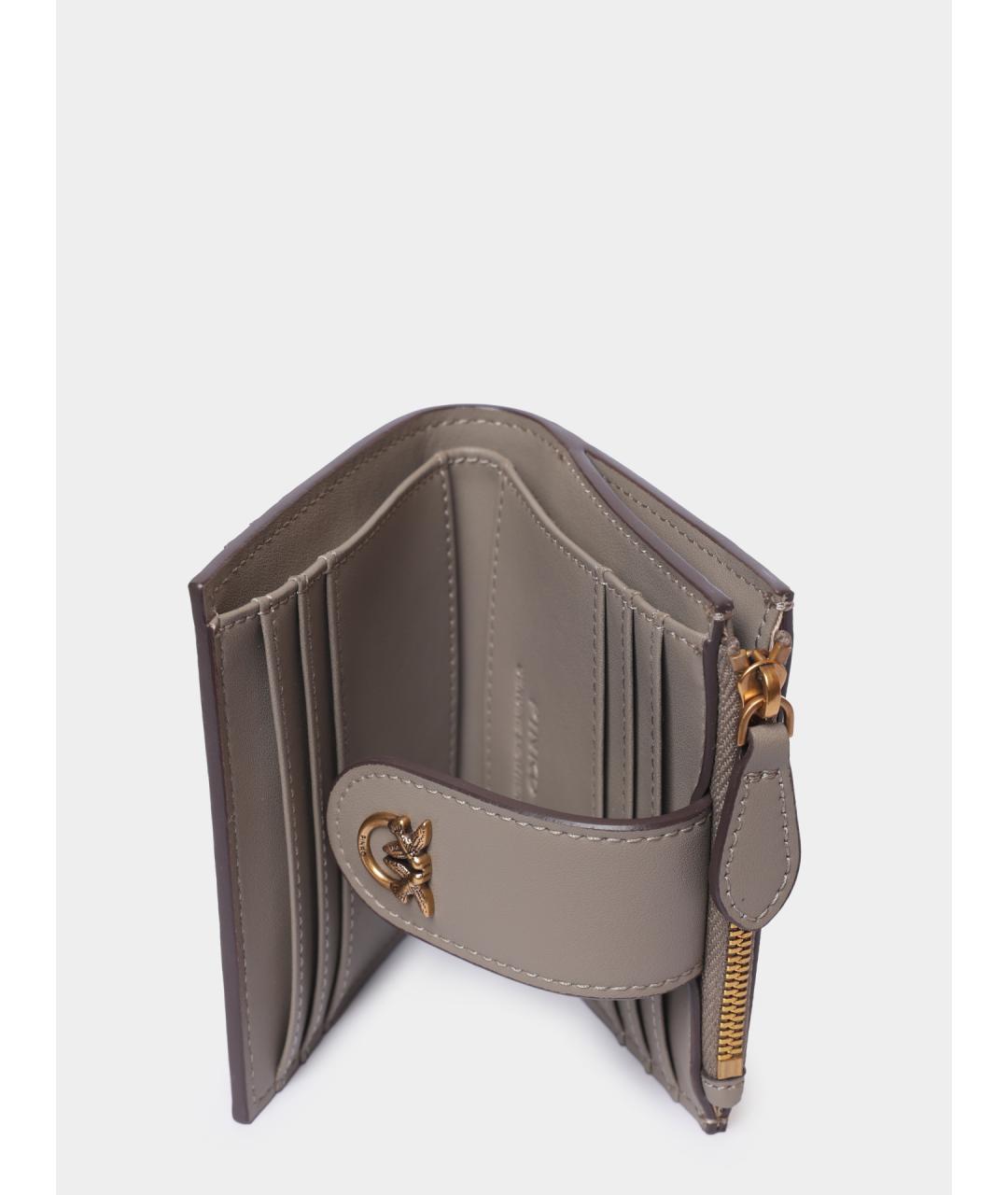 PINKO Серый кожаный кошелек, фото 4