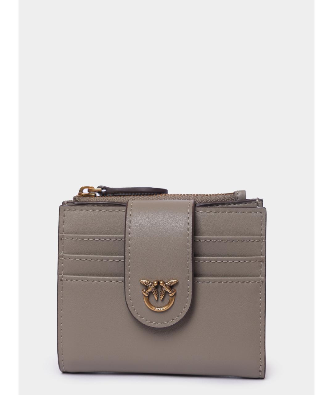 PINKO Серый кожаный кошелек, фото 7