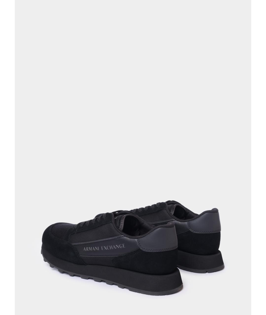 ARMANI EXCHANGE Черные замшевые низкие кроссовки / кеды, фото 5