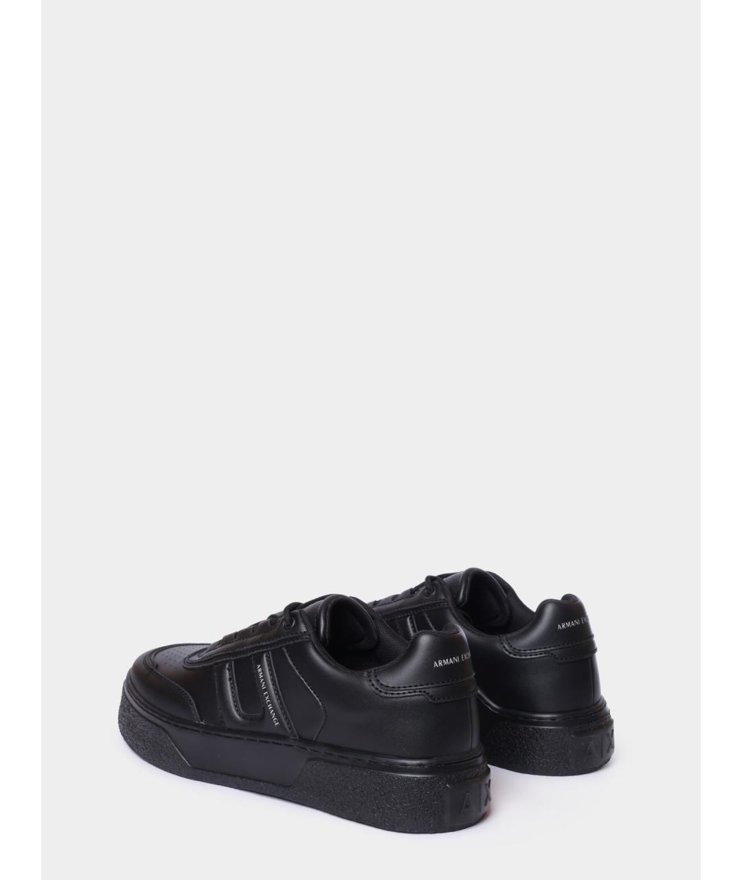 ARMANI EXCHANGE Черные низкие кроссовки / кеды из искусственной кожи, фото 5