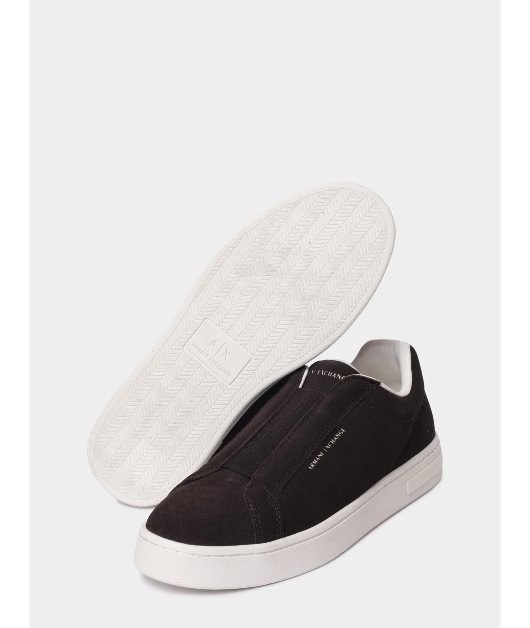ARMANI EXCHANGE Коричневые замшевые низкие кроссовки / кеды, фото 5