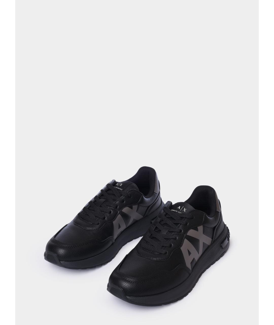 ARMANI EXCHANGE Черные низкие кроссовки / кеды, фото 2