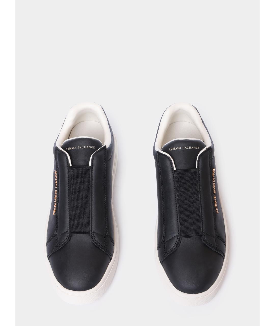 ARMANI EXCHANGE Черные кожаные кеды, фото 3