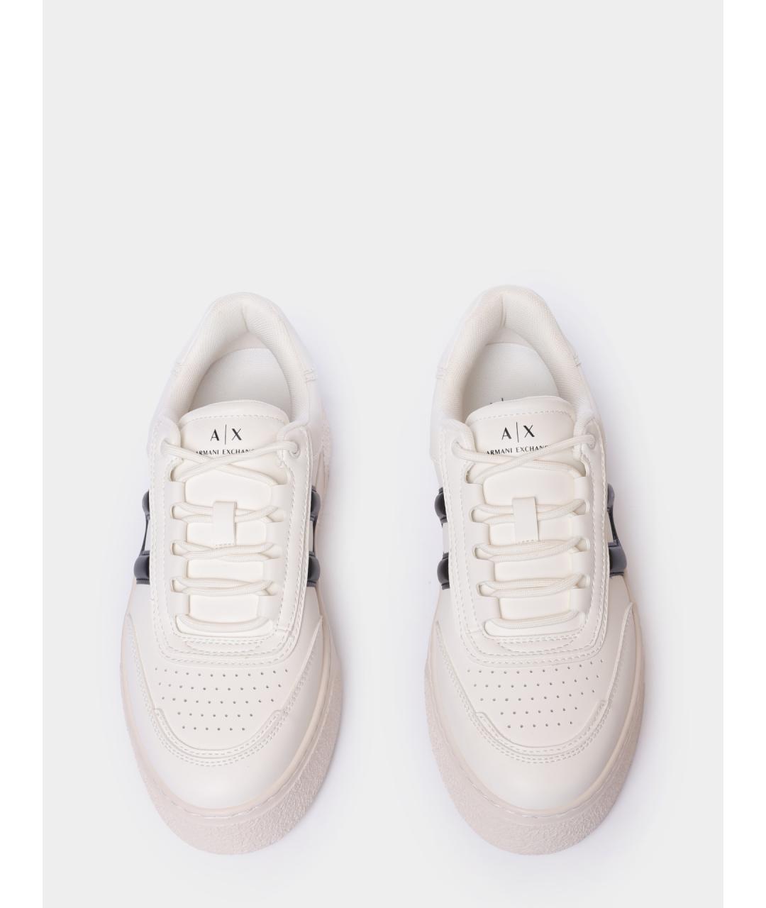 ARMANI EXCHANGE Белые низкие кроссовки / кеды из искусственной кожи, фото 4